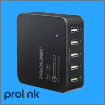 PROLiNK 5-Port 30W Smart Charger with IntelliSense / 1x QC2.0 / 4x USB /  LED ( PDC53001)(AC0070013)